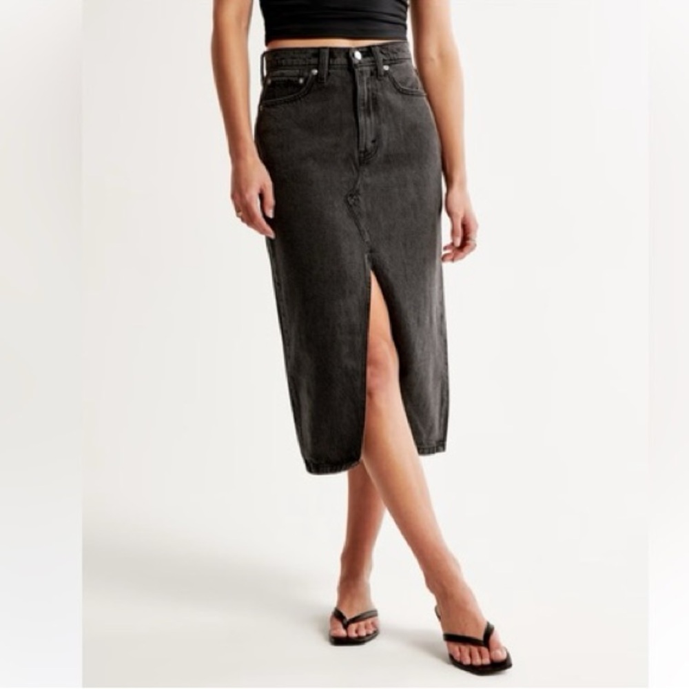Abercrombie Denim Midi Skirt